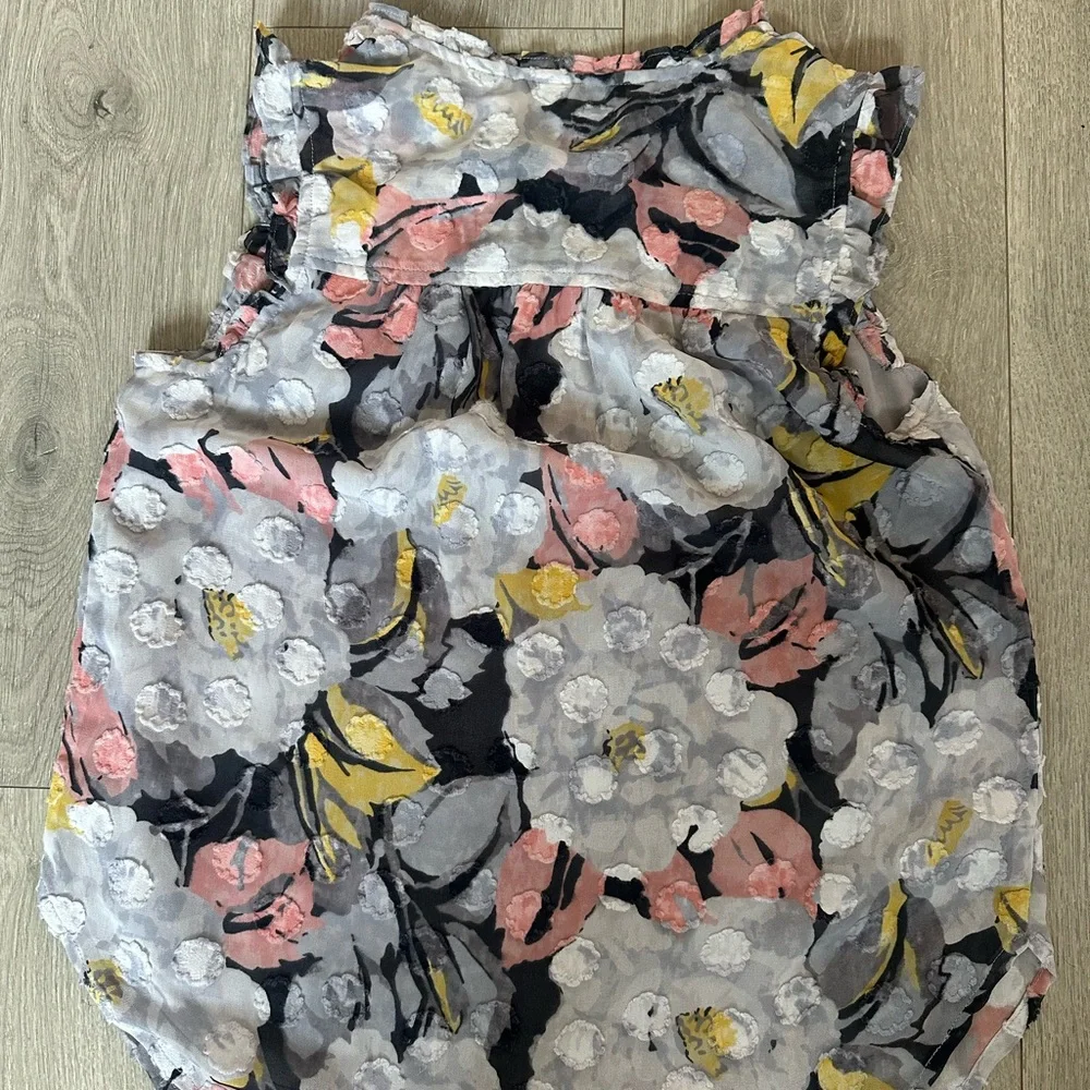 LOFT Floral Blouse - Pink, Yellow, Gray - Picture 3 of 3